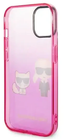 Karl Lagerfeld KLHCP14MTGKCP iPhone 14 Plus 6,7 colio kietas dėklas, eilinis/rožinis gradientas Karl & Choupette