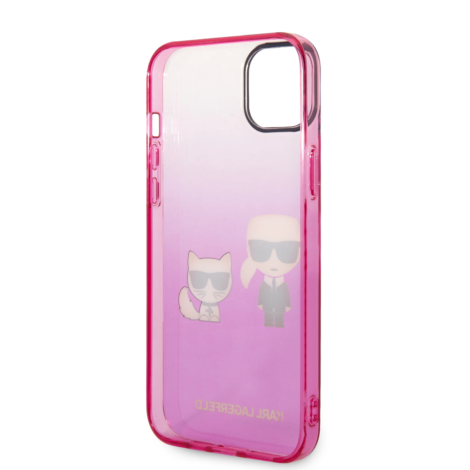 Karl Lagerfeld KLHCP14MTGKCP iPhone 14 Plus 6,7 colio kietas dėklas, eilinis/rožinis gradientas Karl & Choupette