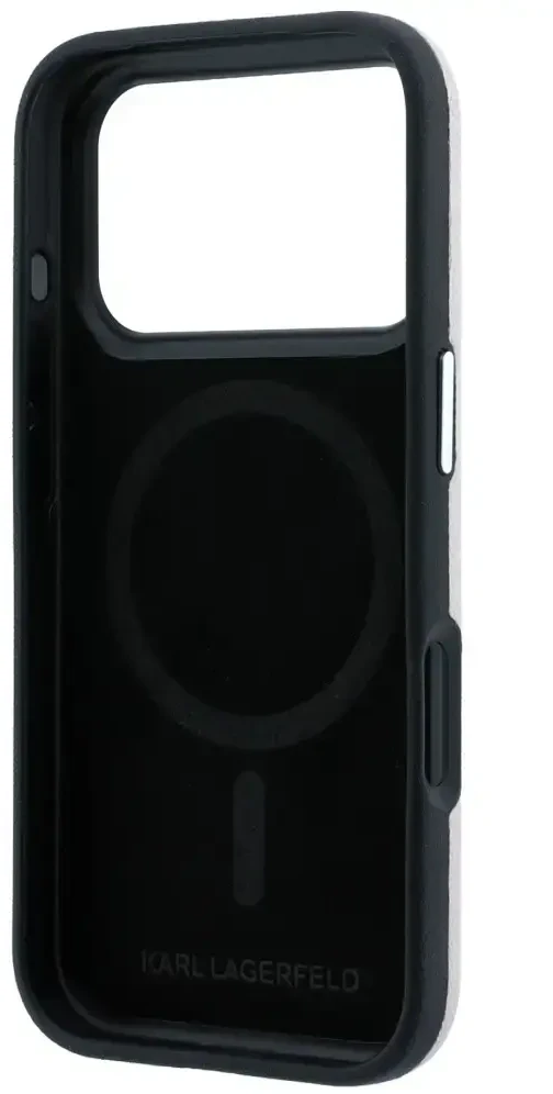 Dėklas Karl Lagerfeld Grained Choupette Head Metal MagSafe Case for iPhone 17 Pro Max / 18 Pro Max - Rožinė