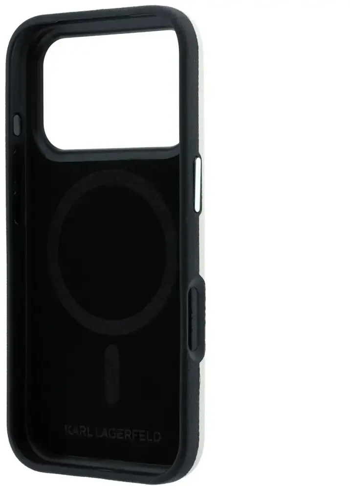 Dėklas Karl Lagerfeld Grained Elongated Logo MagSafe Case for iPhone 17 Pro Max / 18 Pro Max - rusvai gelsvas