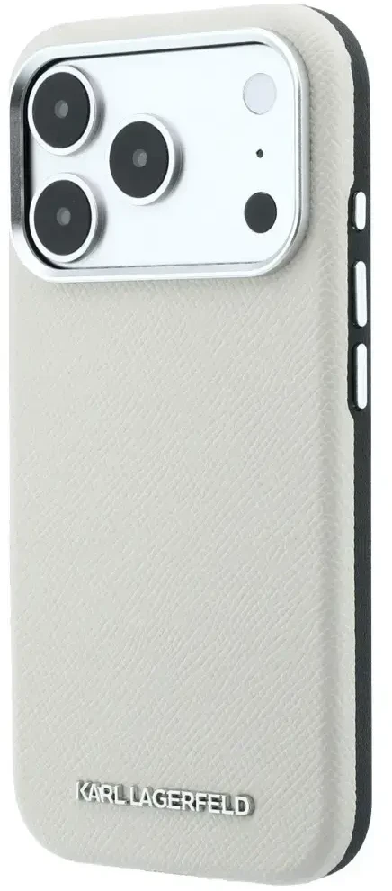Dėklas Karl Lagerfeld Grained Elongated Logo MagSafe Case for iPhone 17 Pro / 18 Pro - rusvai gelsvas