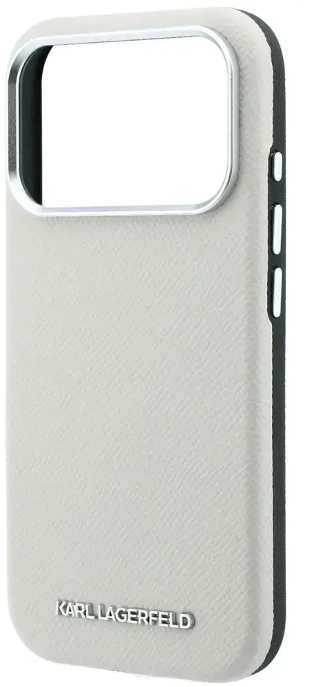Dėklas Karl Lagerfeld Grained Elongated Logo MagSafe Case for iPhone 17 Pro Max / 18 Pro Max - rusvai gelsvas