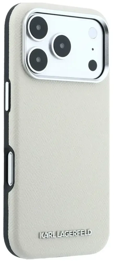 Dėklas Karl Lagerfeld Grained Elongated Logo MagSafe Case for iPhone 17 Pro / 18 Pro - rusvai gelsvas