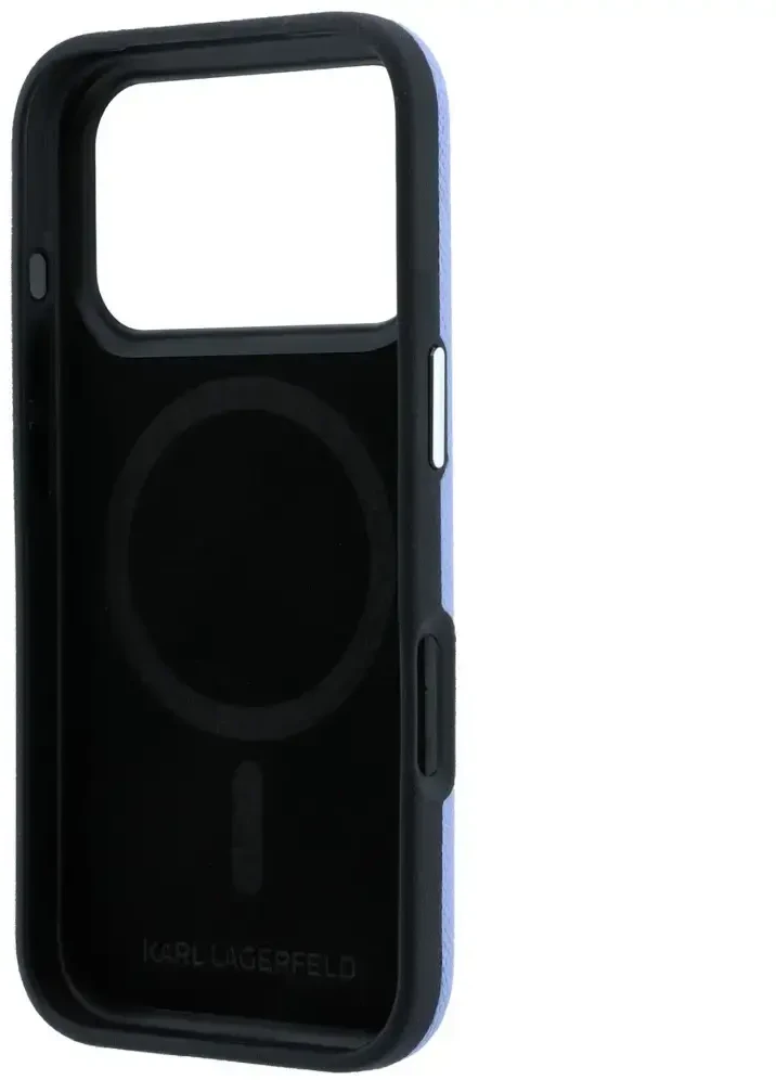Dėklas Karl Lagerfeld Grained Elongated Logo MagSafe Case for iPhone 17 Pro Max / 18 Pro Max - Mėlyna
