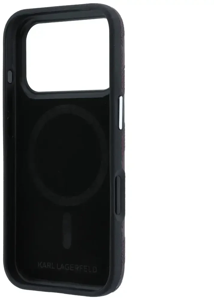 Dėklas Karl Lagerfeld Grained Mono Resin Logo MagSafe Case for iPhone 17 Pro Max / 18 Pro Max - Burgundy