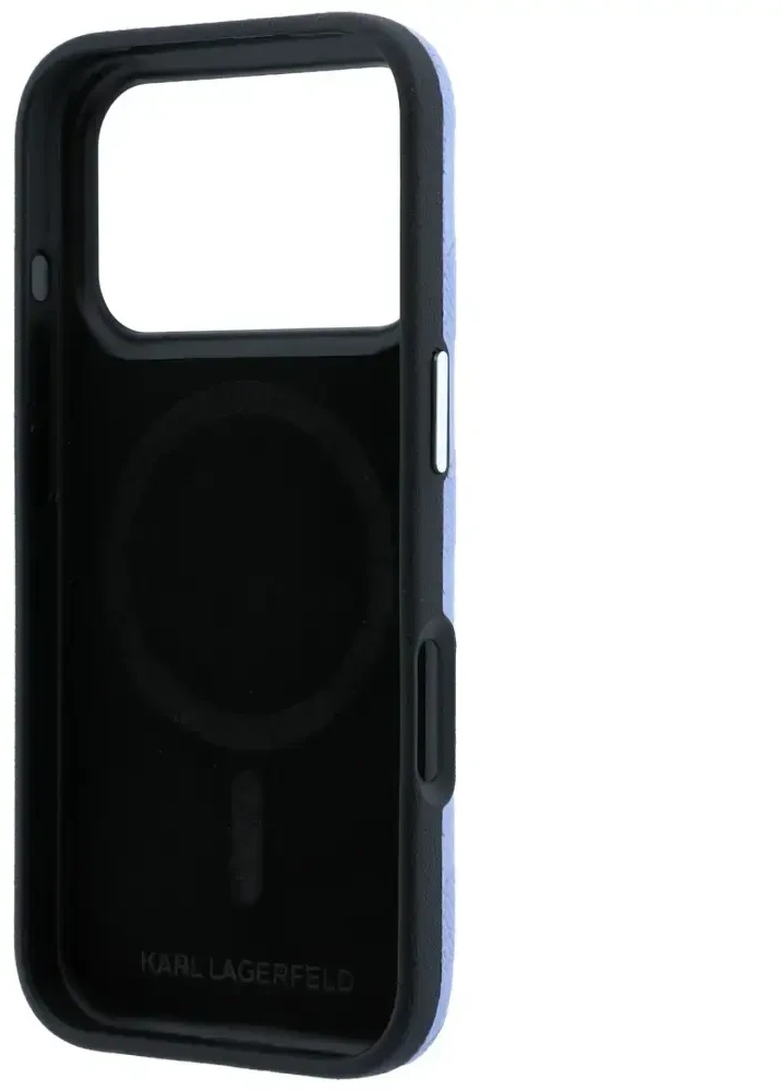 Dėklas Karl Lagerfeld Grained Mono Resin Logo MagSafe Case for iPhone 17 Pro / 18 Pro - Light Mėlyna