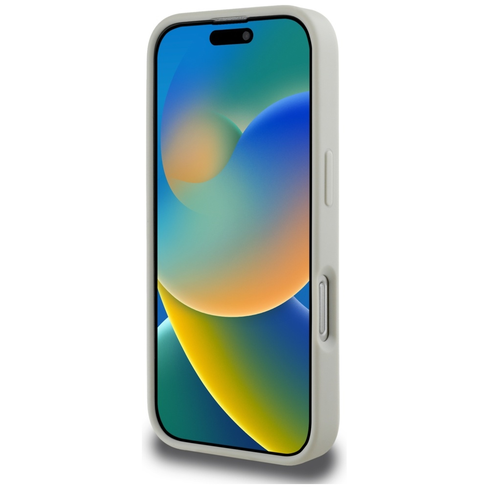 Dėklas Karl Lagerfeld HC 3D Rubber Double Heads Apple iPhone 16 Pro smėlio spalva
