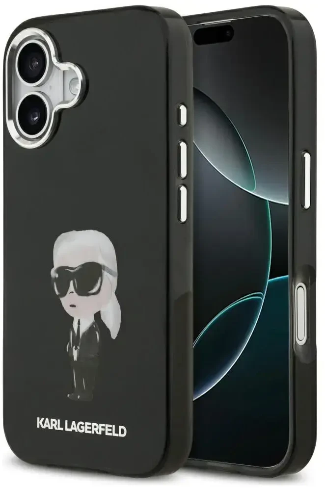 Karl Lagerfeld IML Aquarelle Karl & Logo MagSafe Dėklas skirtas Apple iPhone 17 juodos spalvos