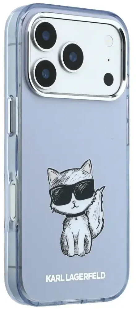 Dėklas Karl Lagerfeld IML Choupette Body Sketch Print MagSafe Case for iPhone 17 Pro / 18 Pro - Light Rožinė