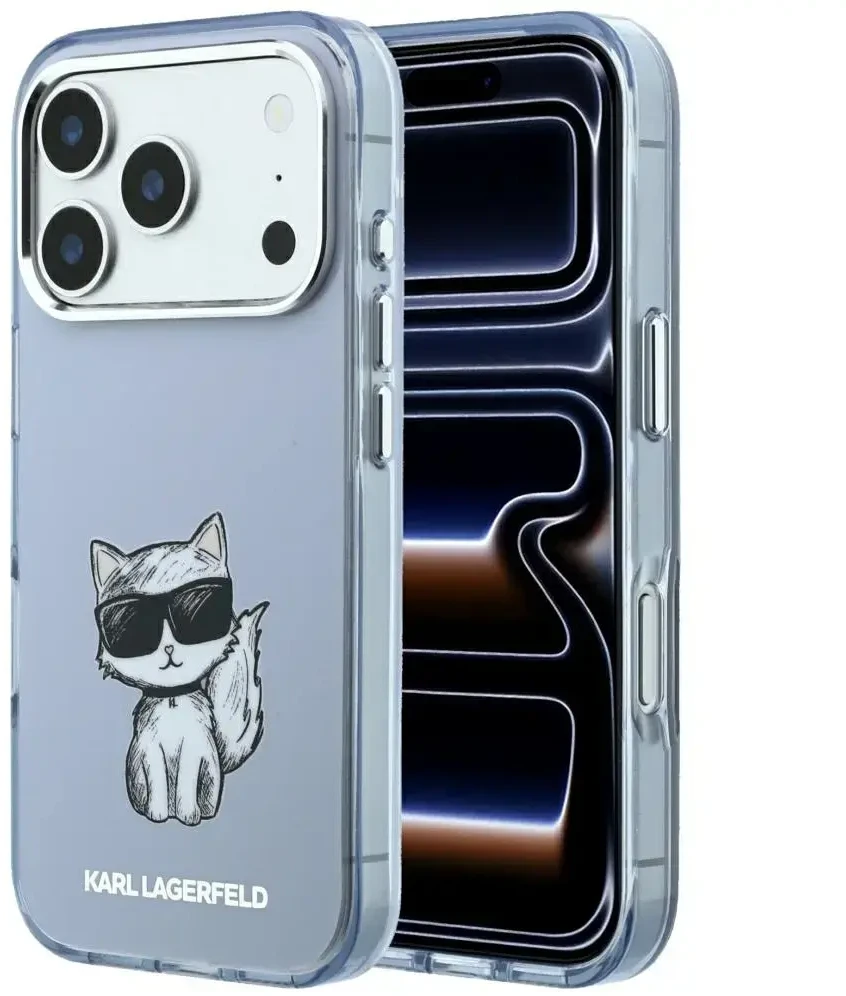 Dėklas Karl Lagerfeld IML Choupette Body Sketch Print MagSafe Case for iPhone 17 Pro / 18 Pro - Light Rožinė