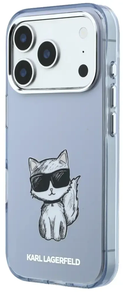 Dėklas Karl Lagerfeld IML Choupette Body Sketch Print MagSafe Case for iPhone 17 Pro / 18 Pro - Light Rožinė
