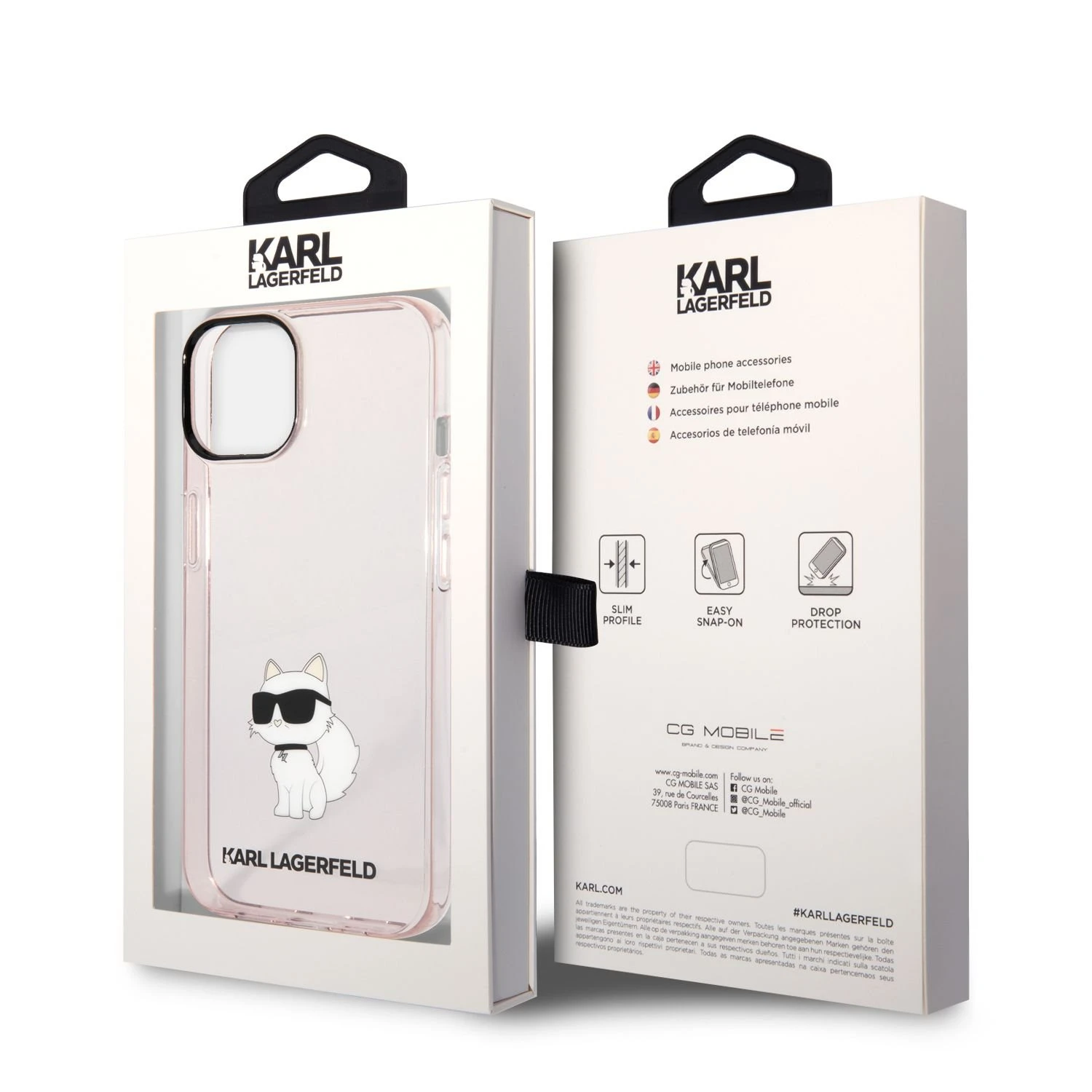 Dėklas Karl Lagerfeld KLHCP14SHNCHTCP IPHONE 14/15 / 13 6.1 "Rožinis / Rožinis HARDCASE IKONIK CHOUPETTE