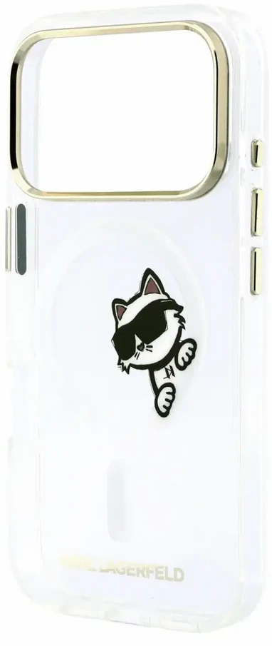 Dėklas Karl Lagerfeld IML Choupette Peekaboo Magsafe Case for iPhone 18 Pro Max Transparent