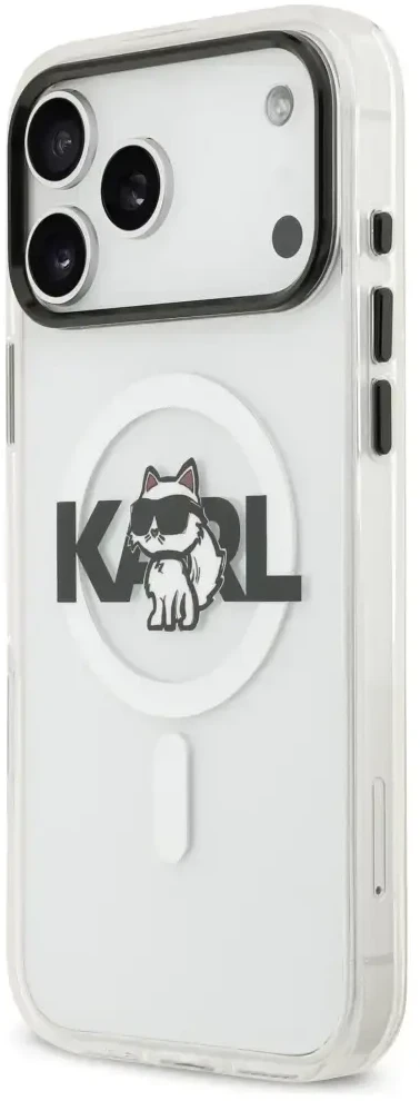 Karl Lagerfeld IML Choupette Sketch Logo MagSafe dėklas skirtas Apple iPhone 17 Pro Clear