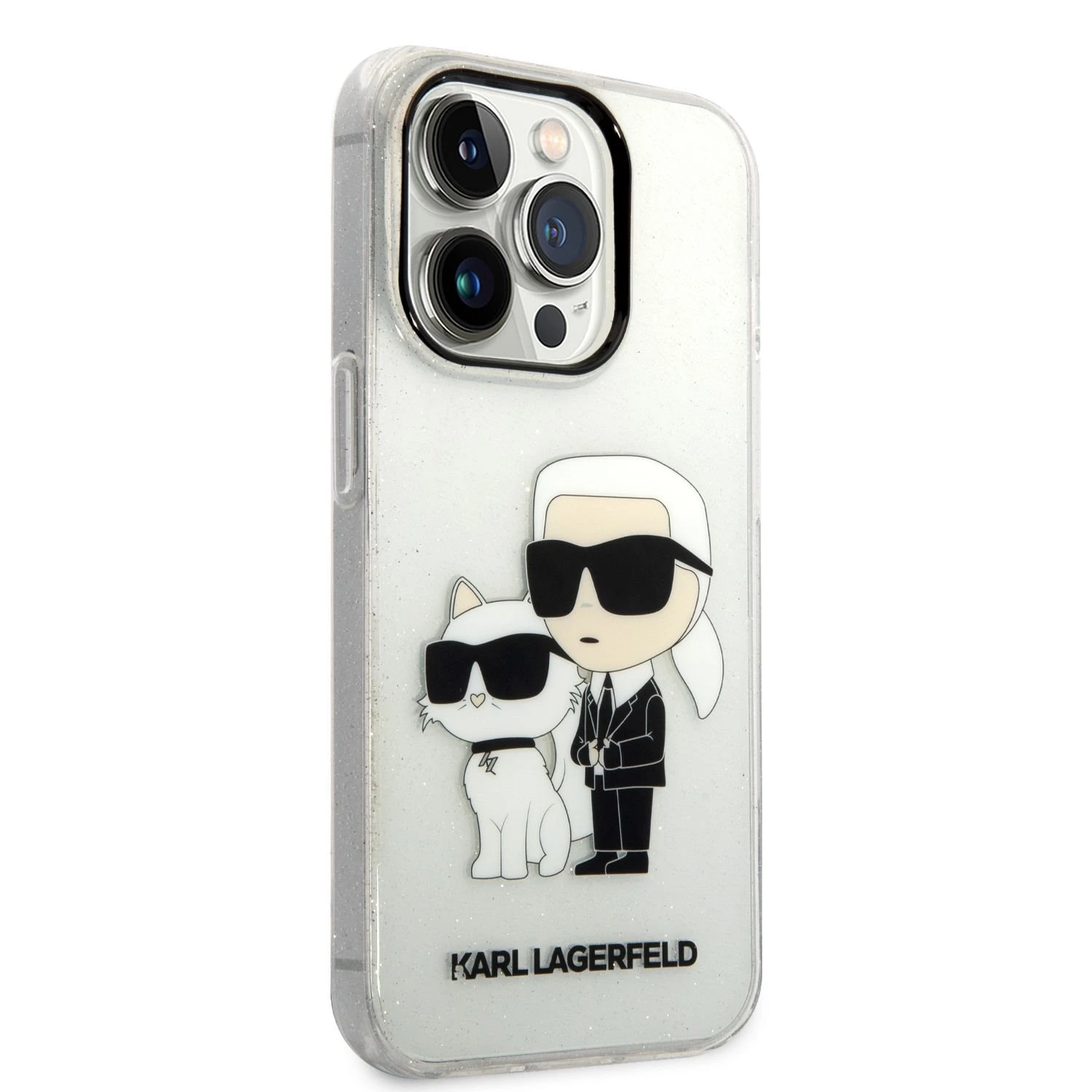 Apple iPhone 14 Pro Karl Lagerfeld dėklas IML GLIT NFT Karl&Choupette (KLHCP14LHNKCTGT) skaidrus