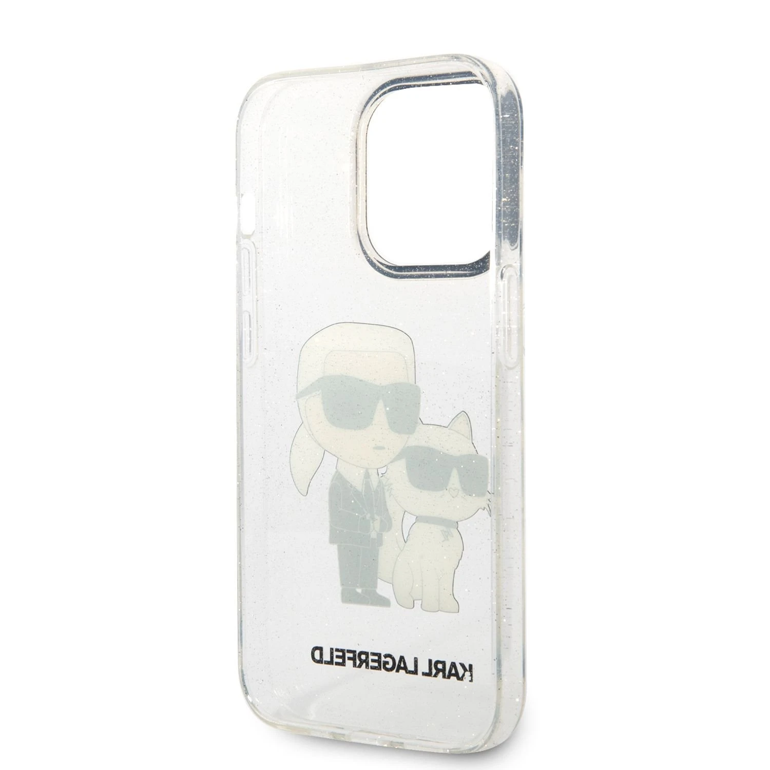 Apple iPhone 14 Pro Karl Lagerfeld dėklas IML GLIT NFT Karl&Choupette (KLHCP14LHNKCTGT) skaidrus