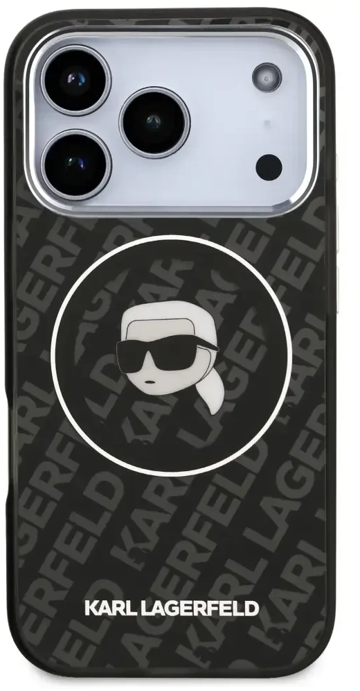 Dėklas Karl Lagerfeld IML Karl Head Logo MagSafe skirtas iPhone 17 Pro Max juodas