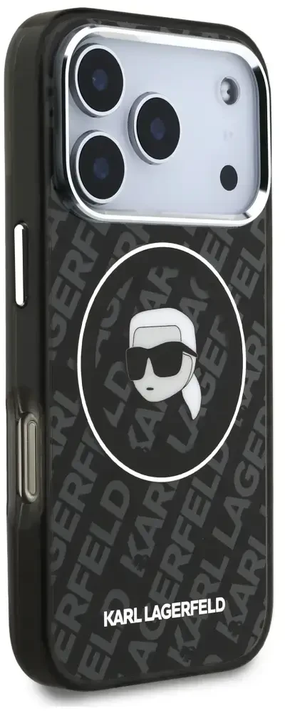 Dėklas Karl Lagerfeld IML Karl Head Logo MagSafe skirtas iPhone 17 Pro Max juodas