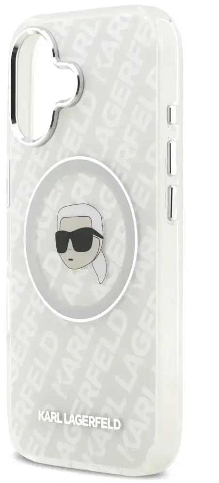 Dėklas Original Pouch Karl Lagerfeld IML Karl Head Logo MagSafe skirtas Apple iPhone 17 pilkos spalvos
