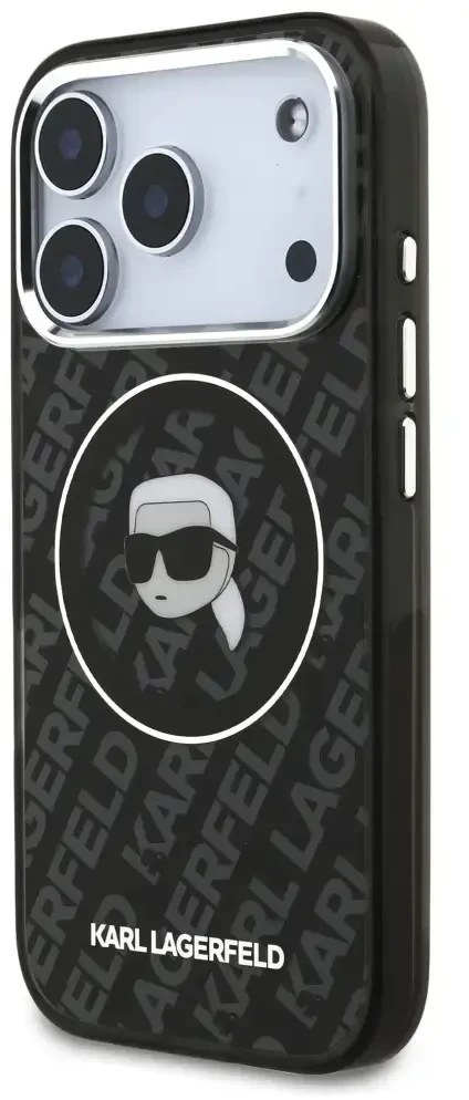 Dėklas Karl Lagerfeld IML Karl Head Logo MagSafe skirtas iPhone 17 Pro Max juodas
