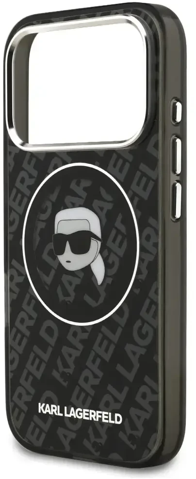 Dėklas Karl Lagerfeld IML Karl Head Logo MagSafe skirtas iPhone 17 Pro Max juodas