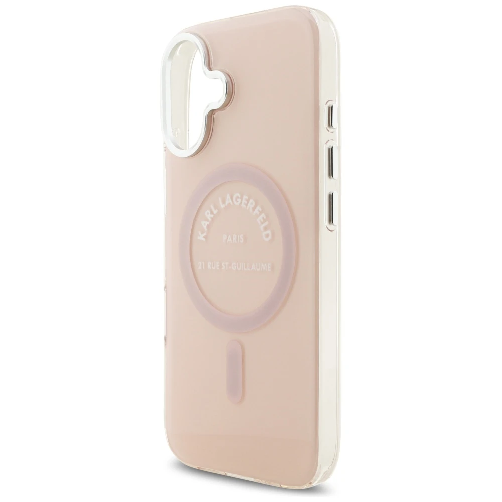 Karl Lagerfeld IML Karl RSG Logo MagSafe dėklas skirtas Apple iPhone 17 rožinės spalvos