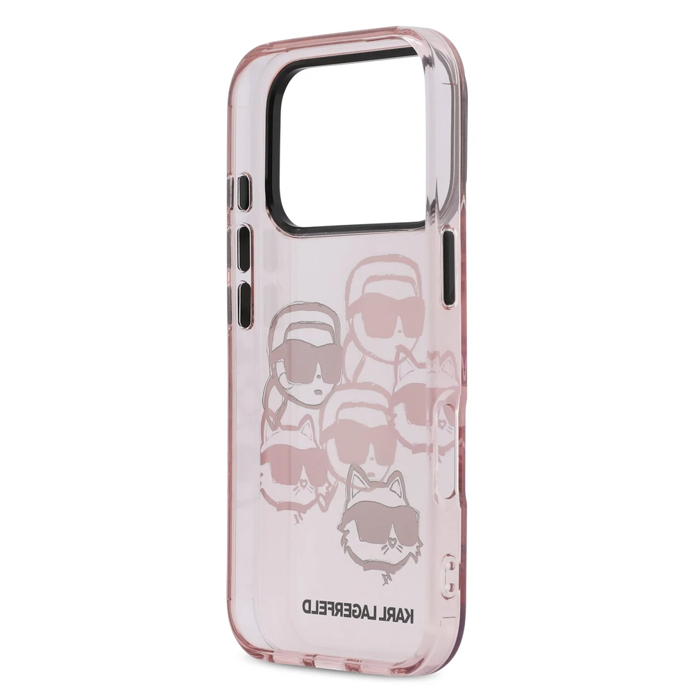 Karl Lagerfeld IML Multi K&CH Heads dėklas skirtas Apple iPhone 17 Pro Rožinė
