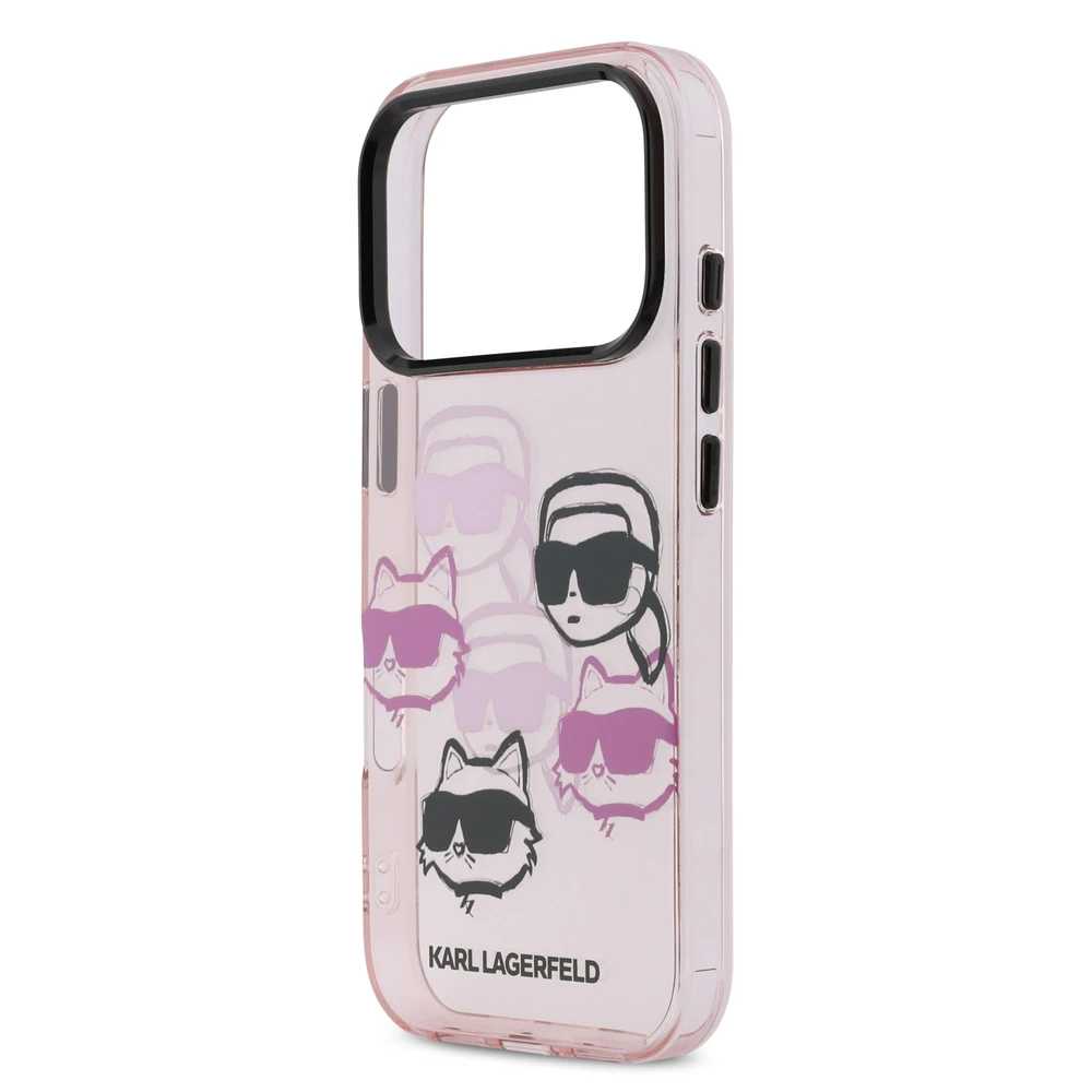 Karl Lagerfeld IML Multi K&CH Heads dėklas skirtas Apple iPhone 17 Pro Rožinė