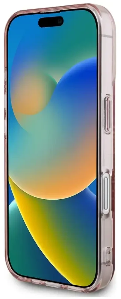 Karl Lagerfeld IML Rhinestones Karl Head Apple iPhone 16 dėklas telefonui rožinės spalvos