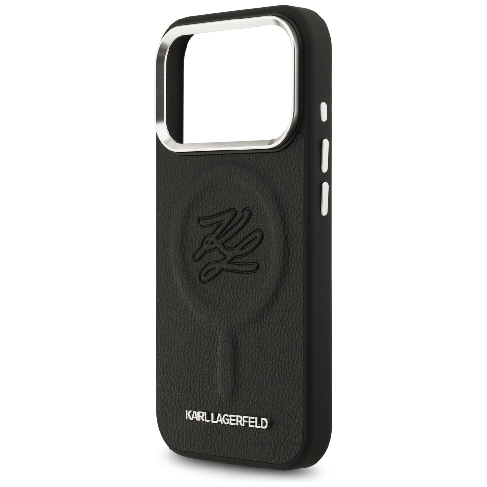 Karl Lagerfeld Initial & Metal Logo MagSafe - dėklas skirtas Apple iPhone 17 Pro juodas