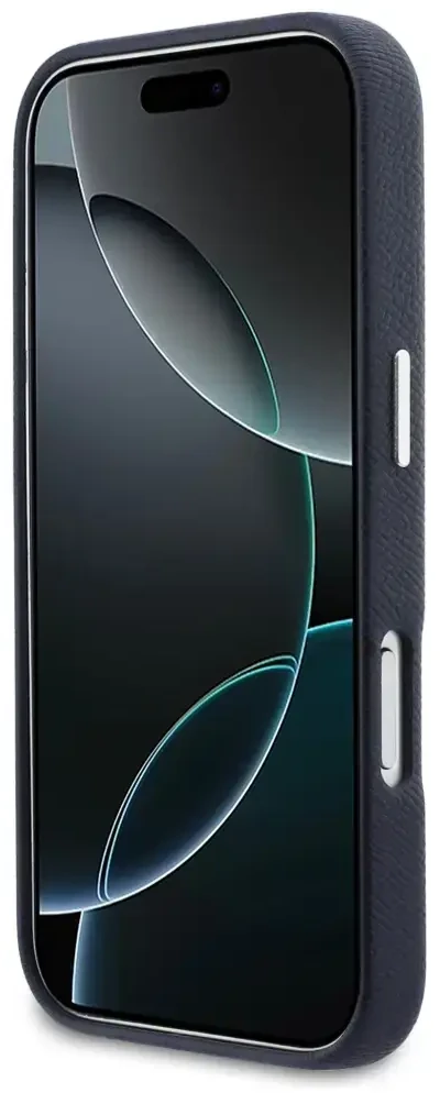 Karl Lagerfeld dėklas, skirtas IPHONE 17 Pro Max, suderinamas su MagSafe KLHMP17X6PFKCLB (PU FW W/ K&C Head Pin) mėlynas