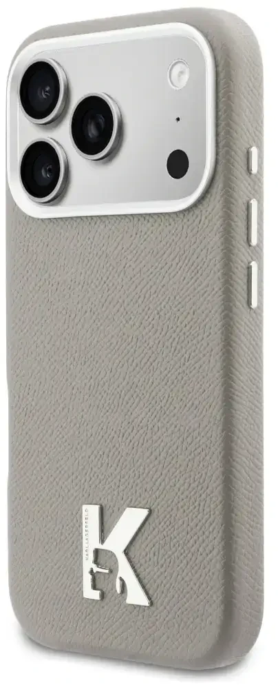 Dėklas Karl Lagerfeld case for IPHONE 17 Pro Max compatible with MagSafe KLHMP17X5PGFKHGG (PU FW W/ KHead Logo) pilka