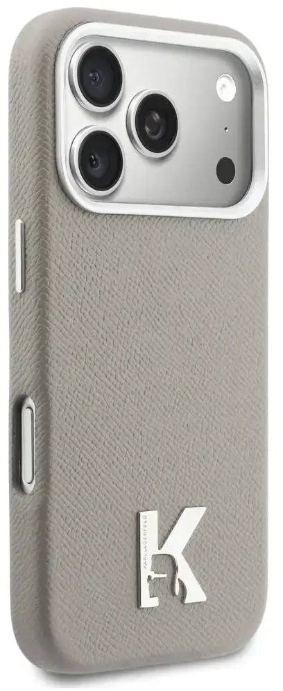 Dėklas Karl Lagerfeld case for IPHONE 17 Pro Max compatible with MagSafe KLHMP17X5PGFKHGG (PU FW W/ KHead Logo) pilka