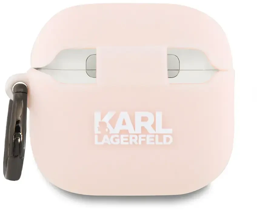 Dėklas Karl Lagerfeld KLA4RUNCHP AirPods 4 cover rožinės spalvos silikoninis Choupette Head 3D