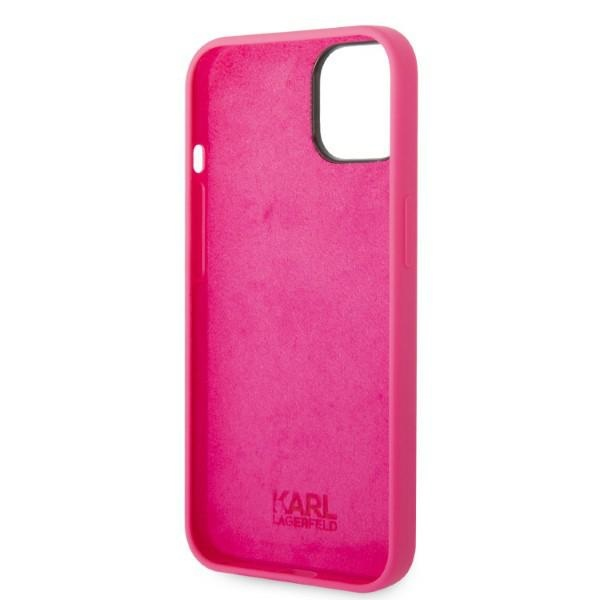 Karl Lagerfeld KLHCP14SSRSGRCF iPhone 14/15/13 6,1" kietas dėklas, rožinis silikoninis RSG