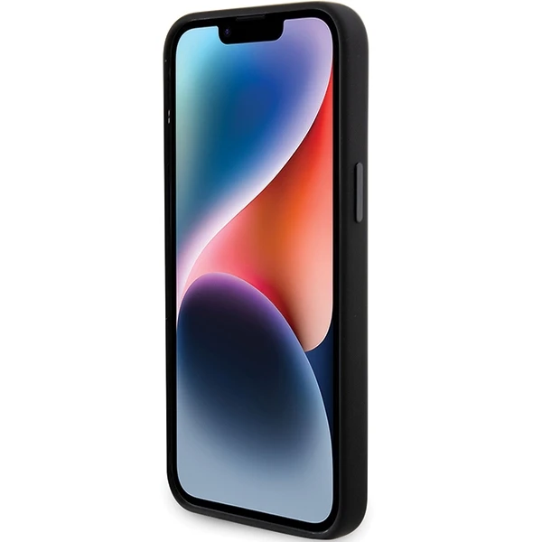 Apple iPhone 15 Pro Karl Lagerfeld silikoninis dėklas Choupette Metal Pin (KLHCP15LSMHCNPK) juodos spalvos