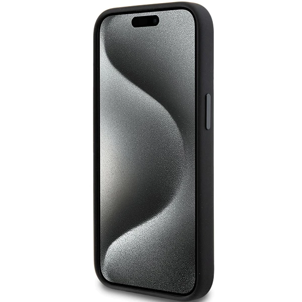 Dėklas Karl Lagerfeld Silicone Choupette Metal Pin - Apple iPhone 15 Case Juodas