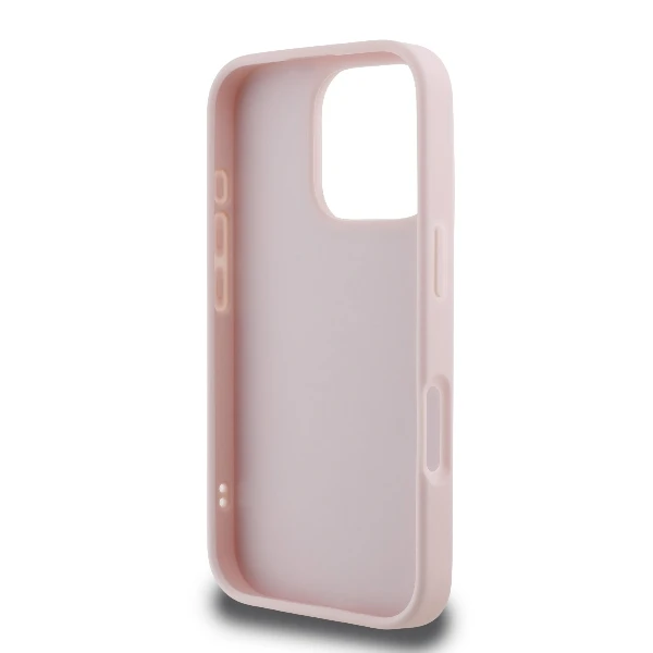 Karl Lagerfeld KLHCP16LPQDSMGP iPhone 16 Pro 6.3″ rožinės spalvos kietas dėklas Quilted Signature