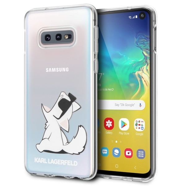 Karl Lagerfeld Karlo Lagerfeldo kietas dėklas su Samsung Galaxy S10e permatomas / Choupette Fun