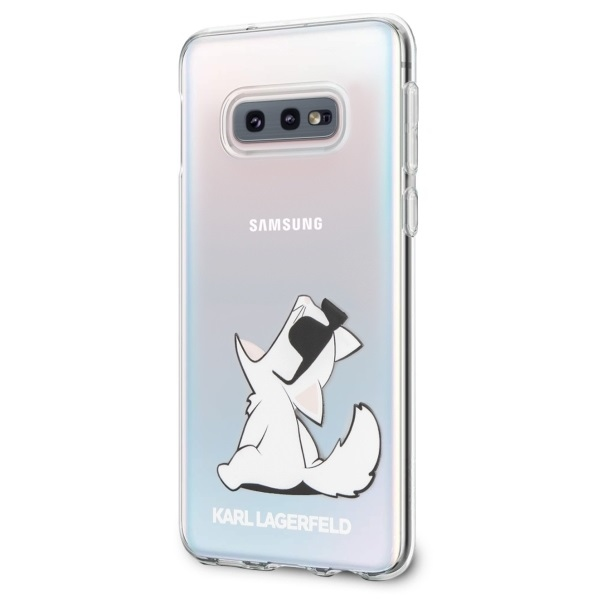 Karl Lagerfeld Karlo Lagerfeldo kietas dėklas su Samsung Galaxy S10e permatomas / Choupette Fun