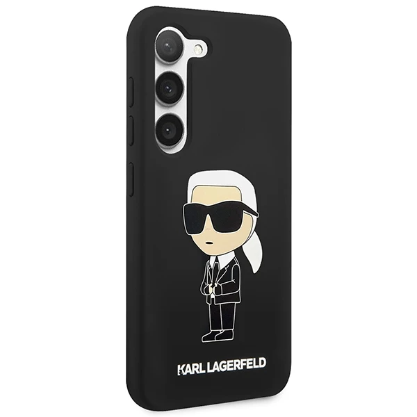 Samsung Galaxy S23 Karl Lagerfeld silikoninis dėklas Ikonik (KLHCS23SSNIKBCK) juodos spalvos