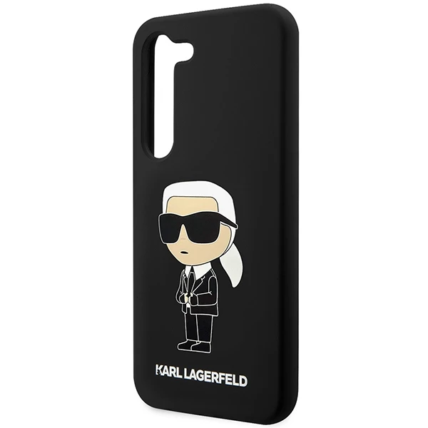 Samsung Galaxy S23 Karl Lagerfeld silikoninis dėklas Ikonik (KLHCS23SSNIKBCK) juodos spalvos