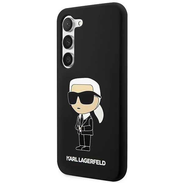 Samsung Galaxy S23 Karl Lagerfeld silikoninis dėklas Ikonik (KLHCS23SSNIKBCK) juodos spalvos