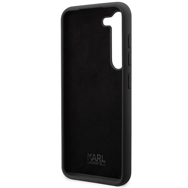 Samsung Galaxy S23 Karl Lagerfeld silikoninis dėklas Ikonik (KLHCS23SSNIKBCK) juodos spalvos