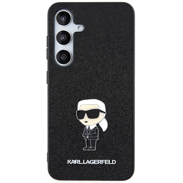 Dėklas Karl Lagerfeld Fixed Glitter Ikonik Logo Metal Pin - Samsung Galaxy S24+ Case juodas