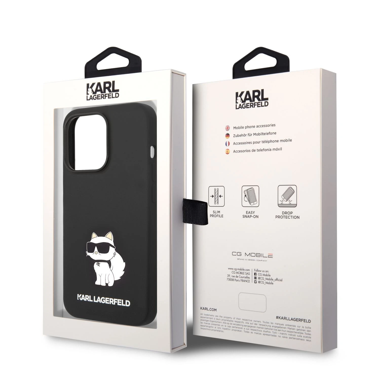 Dėklas Karl Lagerfeld KLHCP14LSNCHBCK iPhone 14Pro 6,1" hardcase juodas Silicone Choupette