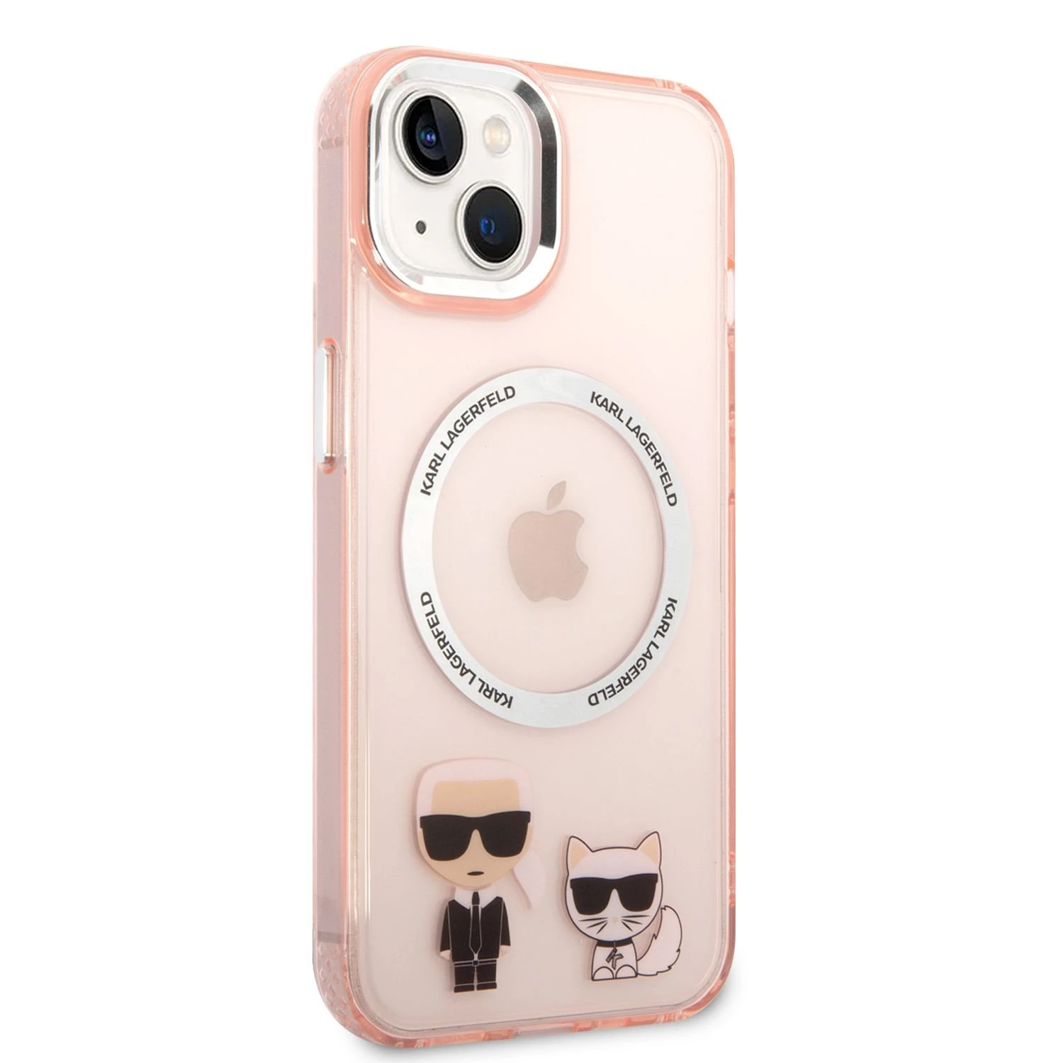 Karl Lagerfeld Karl&Choupette Aliuminio MagSafe - dėklas skirtas Apple iPhone 14 Plus Rožinė