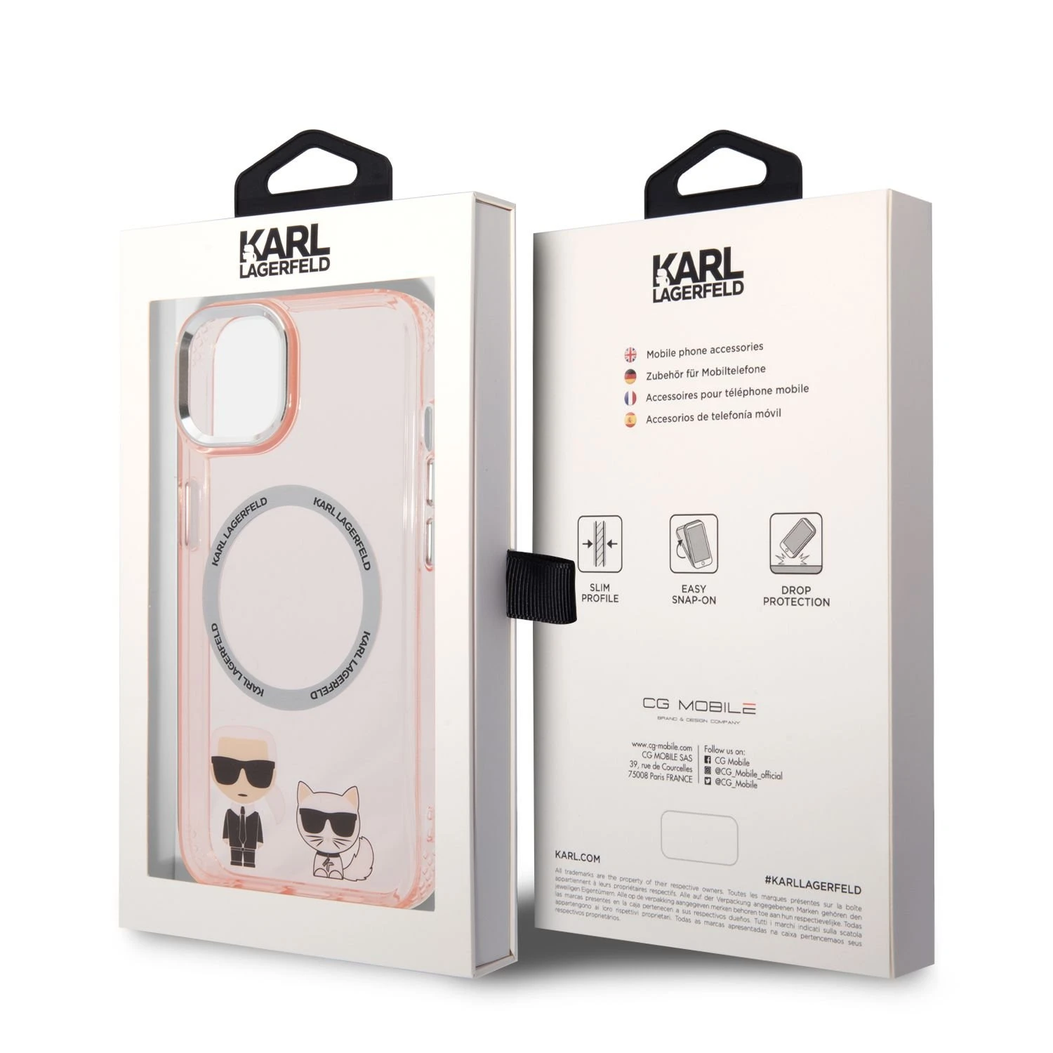 Karl Lagerfeld Karl&Choupette Aliuminio MagSafe - dėklas skirtas Apple iPhone 14 Plus Rožinė