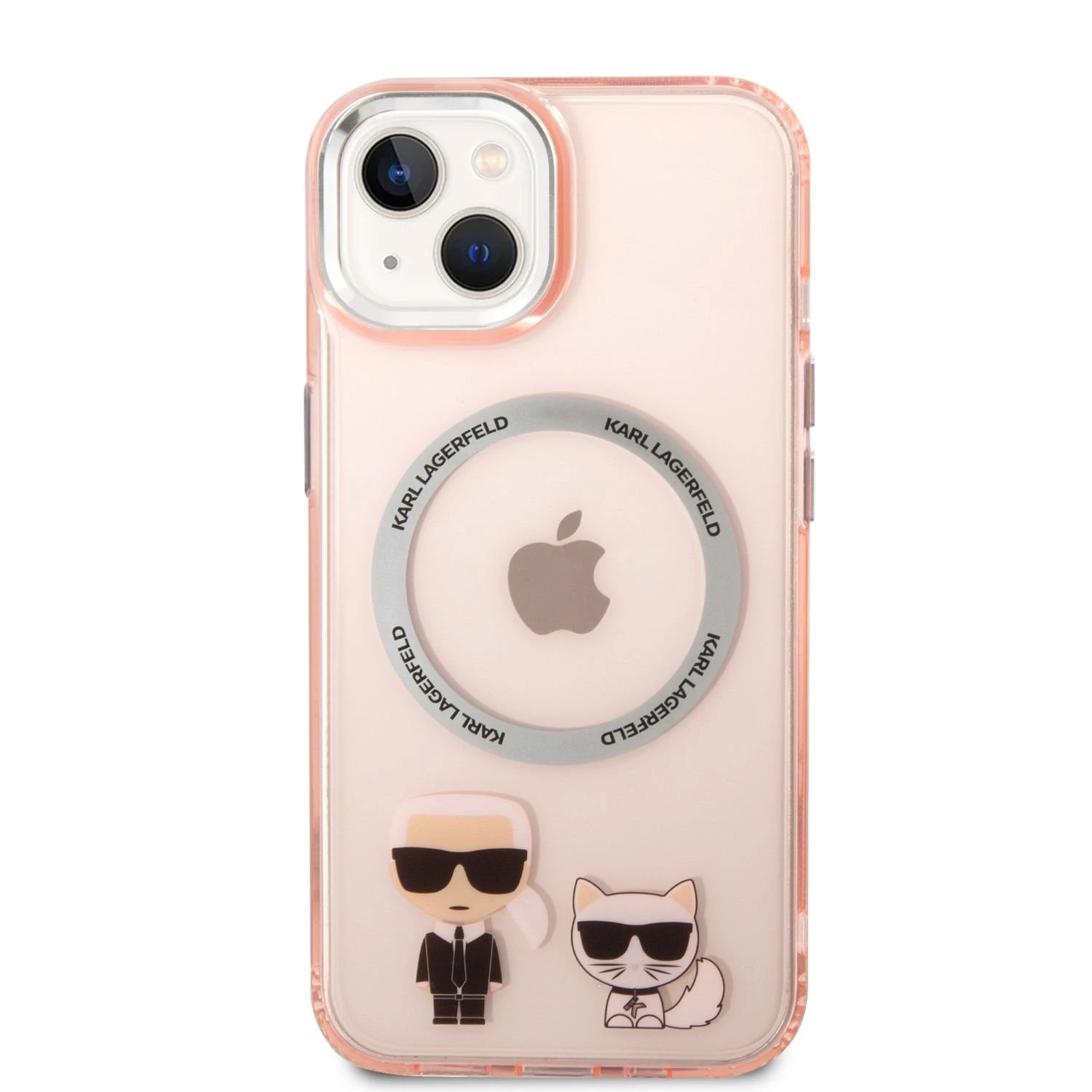 Karl Lagerfeld Karl&Choupette Aliuminio MagSafe - dėklas skirtas Apple iPhone 14 Plus Rožinė
