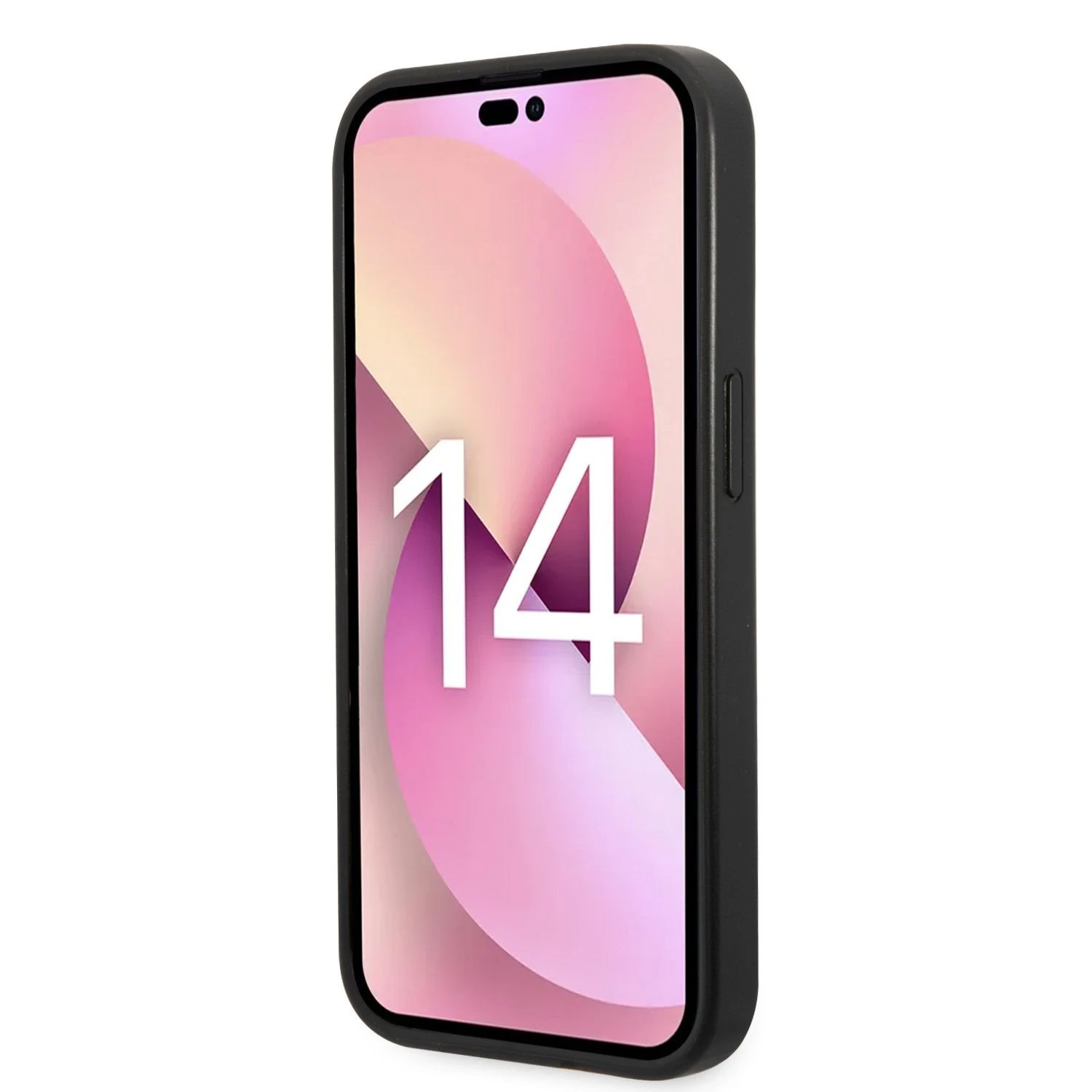 Apple iPhone 14 Pro Max Karl Lagerfeld dėklas Saffiano Choupette Head Patch juodos spalvos